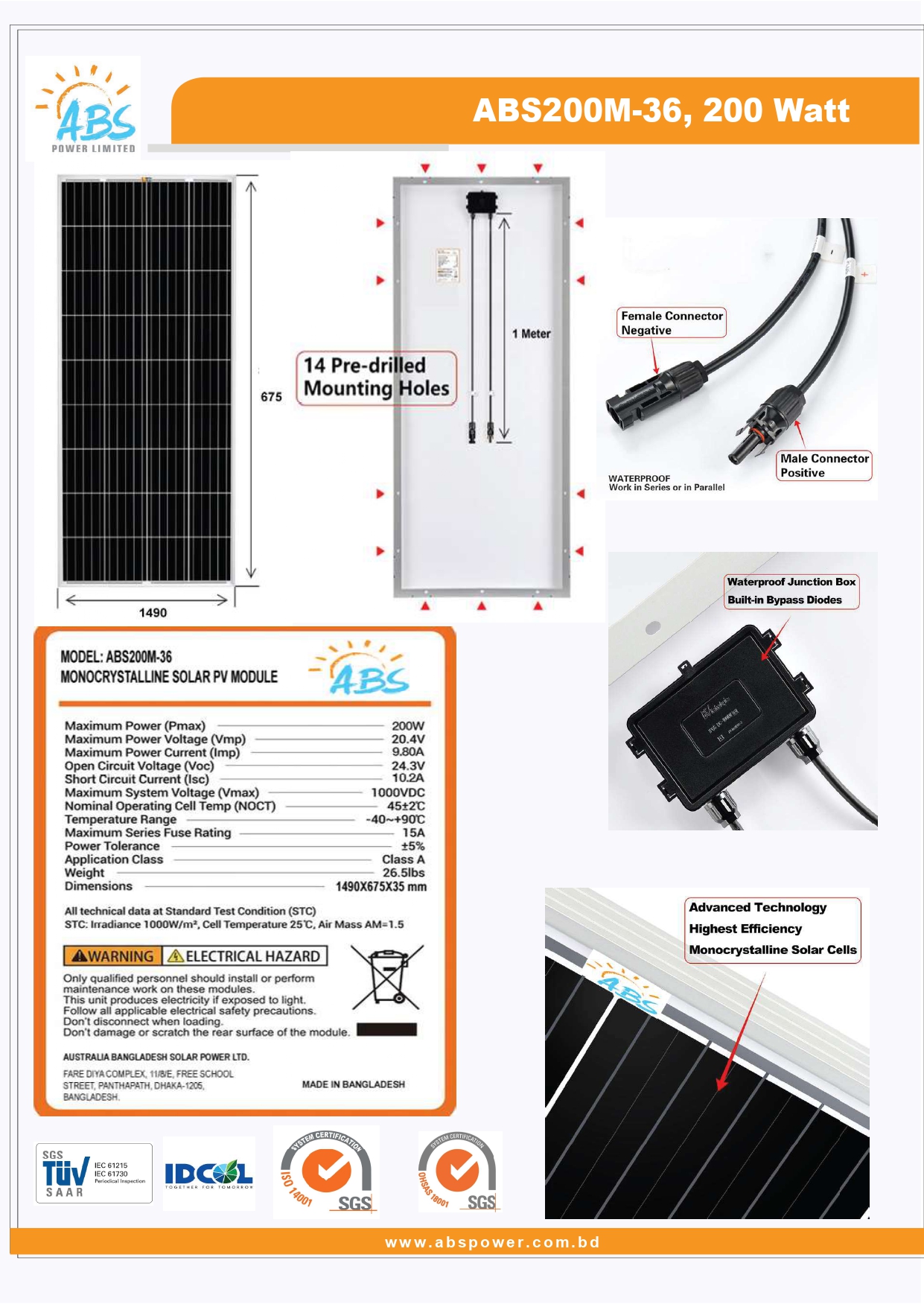 Mono Crystalline PV Module